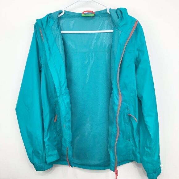 Mountain Warehouse Torrent Teal Zip Up Lightweight Waterproof Hooded Jacket - Picture 3 of 13